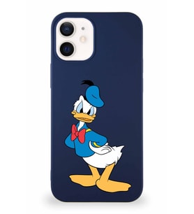 Apple iPhone 12 Mini Soft Premier Kapak Donald Duck-D Tasarımlı Silikon Kılıf - Lacivert (Şeffaf)