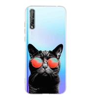 PrintiFy Huawei P Smart S ile Uyumlu Kedi 3 Kamera Korumalı Şeffaf Kılıf