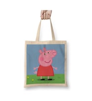 Peppa Pig 06 Beyaz Bez Çanta Uzun Saplı Alışveriş Çantası Plaj Çantası