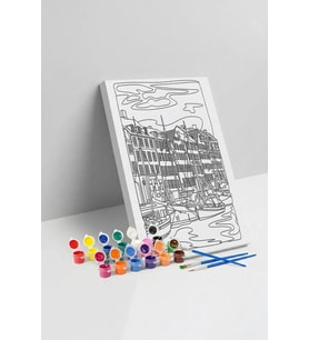 Kanal Manzaralı Mandala Tuval Boyama Seti 40x50 cm