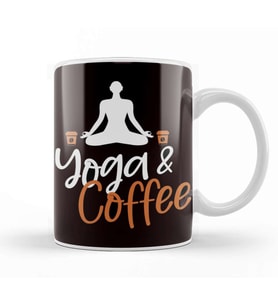 Yoga Coffee Asana Meditation Zen Nirvana Gift Kupa Bardak Porselen