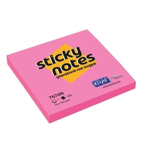 KRAF 7676N-PK YAPIŞKANLI NOT KAĞIDI 76X76mm NEON PEMBE