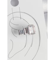 Pirinç Gümüş Renk Kare Zirkon Taşlı Kadın Kıkırdak Model Küpe 5886 - HEP-8625-1262