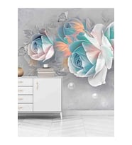 Dreamwall Duvarda Güller Desenli Silinebilir Sağlıklı Tekstil Duvar Kağıdı (Çok Renkli)
