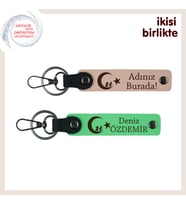 Duyguları Taşıyan Şık Hediye – Çocuk Ve Ayyıldız Temalı Anahtarlık Takım, x2, Yavru Ağzı-Yeşil