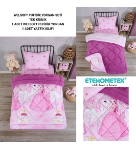 ETE HOMETEX TEK KİŞİLİK LÜX WELSOFT YORGAN PRENSES MÜRDÜM 155X215CM 8696474231855