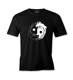 Koi Fishes Making Yin Yang Symbol Siyah Erkek Tshirt