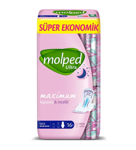 Molped Ultra Hijyen Anatomik Gece Ped Süper Eko 16 Adet