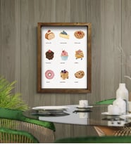BK Gift Cafe & Bar & Restaurant Konseptli Doğal Masif Ahşap Çerçeveli Tablo-90
