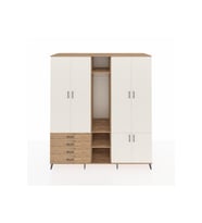 Kronos Dolap 14 Raflı 4 Çekmeceli Tek Askılı 220x59x243 Çam-Aytaşı/Çam