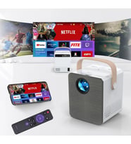 Android 4K Destekli Wi-Fi + Bluetooth LCD LED Projeksiyon Cihazı - 220 Inç Yansıtma - Audio Hoparlör