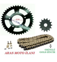 Suzuki Gw 250 ,İnazuma 250 Oringli Zincir Dişli Seti (520-120 Bakla Gold Zincir)_Supermoto (Renksiz)