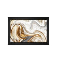 Soyut Şekiller Motifli Kanvas Tablo 80 x 110 cm Siyah Çerçeve