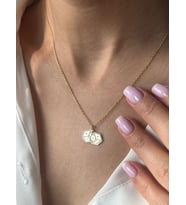 Kişiye Özel 925 Ayar Gümüş Tasarım Çift Zar Şans Sembol Kolye (Gold)