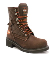 Harley Davidson New Worker Dark Brown Crazy Deri Kadın Bot (Kahverengi)