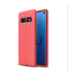 Samsung Galaxy S10 Kılıf Esnek Pu-Deri Leather-Pu Serisi Protected Case (Kırmızı)