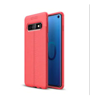 Samsung Galaxy S10 Kılıf Esnek Pu-Deri Leather-Pu Serisi Protected Case (Kırmızı)