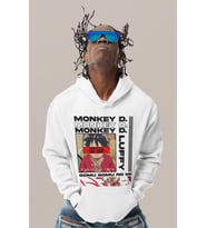 Tasarım One Piece Baskılı Unisex Oversize Monkey D. Luffy Anime Karakter Hoodie