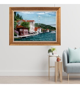 Altın Paspartulu Çerçeveli Tablo N808 (Gold)