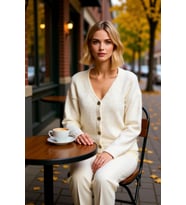Kadın Payetli İplik Dokulu Düğme Detaylı Triko Hırka Şık Ve Konforlu Bir Stil Sunar Modern