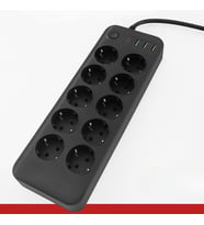 Mcg® Akım Korumalı Termal Uzatma Kablosu - 10 Priz, 2 USB ve 2 Type-C Girişli, Güçlü Çoklu Priz