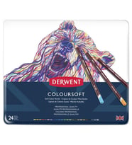 Derwent Coloursoft Pencils Yumuşak Kuruboya Kalemi 24'lü Teneke Kutu 