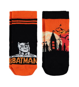 Batman Erkek Çocuk 2'li Soket Çorap Set 3-11 Yaş Turuncu