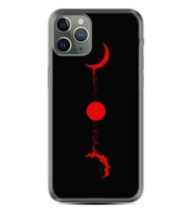 Apple iPhone 11 12 13 14 Pro Max Kılıf Desemli Silikon Red Moon 1710