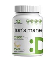 DEAL SUPPLEMENT Lions Mane Mushroom 7500mg 240 Capsules – Active Fruiting Body Mycelium 10:1 Extract – Natural Brain Nootropic Immune Booster – Non-GMO.47.