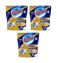 Bingo Akıllı Kapsul Pro Max Bulasık Makinesi Tableti 40 lı 3 Adet 120 Kapsul