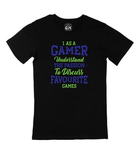 Mavi As A Gamer Siyah Tişört