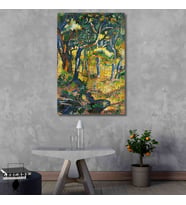 Tekli Dikey Kanvas Tablo Ünlü Eserler Henri-Edmond Cross Une Clairiere En Provence