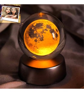Kişiye Özel Fotoğraflı 3D Samanyolu Temalı Işıklı Cam Küre