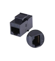 MN119CK Cat6 RJ45 Dişi Dişi Klipsli Ethernet Kablo Birleştirici ve Uzatma Aparatı-5 Adet Siyah