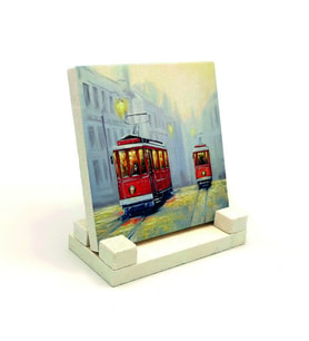 Nostaljik Tramvay Baskılı MDF Masaüstlük