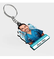 Karikatürlü - Erkek Anestezi Uzmanı İsimli Anahtarlık