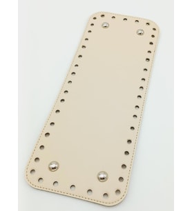 Angel Çanta Aksesuar Suni Deri Krem Renk 30X12 cm Dikdörtgen Çanta Tabanı (Gümüş Aparatlı)