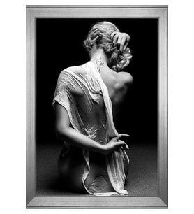 Kadın Motifli Kanvas Tablo 80 x 110 cm Silver Çerçeve