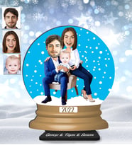 Kişiye Özel Aile Ahşap Küre Biblo-5