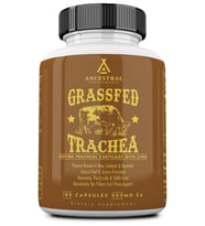 Ancestral Supplements Grass Fed Beef Tracheal Cartilage with Liver, 3000mg, 180 Capsules.