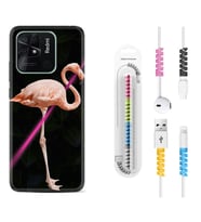 Xiaomi Poco X3 Pro M4 Pro X4 Pro C40 10C Kılıf Kablo Koruma Spiral Silikon Line Filamingo 1776