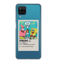 Samsung Galaxy A22/M22/M32 Uyumlu Sunger Bob Minimalist Poster Desenli Şeffaf Telefon Kılıfı