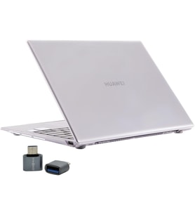 Huawei MateBook D14 2019-2022 Kılıf Uyumlu Kristal Parlak Şeffaf Sert Hard Case İnce Hafif Çizilme Koruma 14 inç Şeffaf