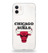 Apple iPhone 12 Mini Uyumlu Kamera Korumalı Tıpalı Kapak Chicago Bulls Tasarımlı Şeffaf Kılıf
