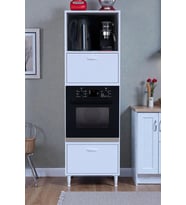 Eliusta Luno 2 Kapaklı Modüler Dolap Fırın Dolabı 60x185,9x56 cm Geniş Kapasiteli Saklama Dolabı (Beyaz)