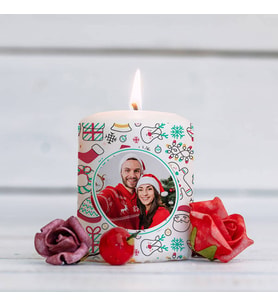 Kişiye Özel Sevgiliye Hediye Yılbaşı İçin Fotolu Mum