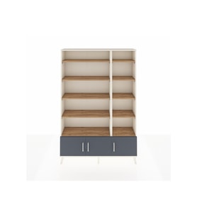 Arges Dolap 10 Raflı 3 Kapaklı 132x30x195 Aytaşı-Antrasit/Çam