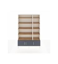 Arges Dolap 10 Raflı 3 Kapaklı 132x30x195 Aytaşı-Antrasit/Çam