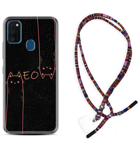 Samsung M21 M22 M23 M30 M31S M32 Kılıf Boyun Asklı Rasta Silikon Meow 1657