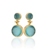 Kadir Jewellery 22 Ayar Altın Kaplama Kadın Taşlı Küpe -El İşçiliği Ve Hipoalerjenik Küpe